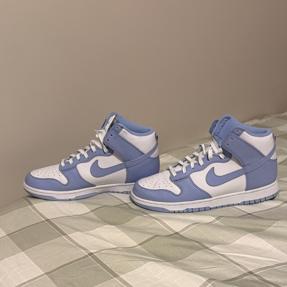 Nike Shoes - Nike High-Top Sneakers in White and Light Blue